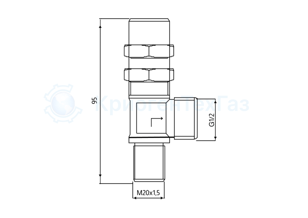 клапан предохранительный M20x1,5 G1/2